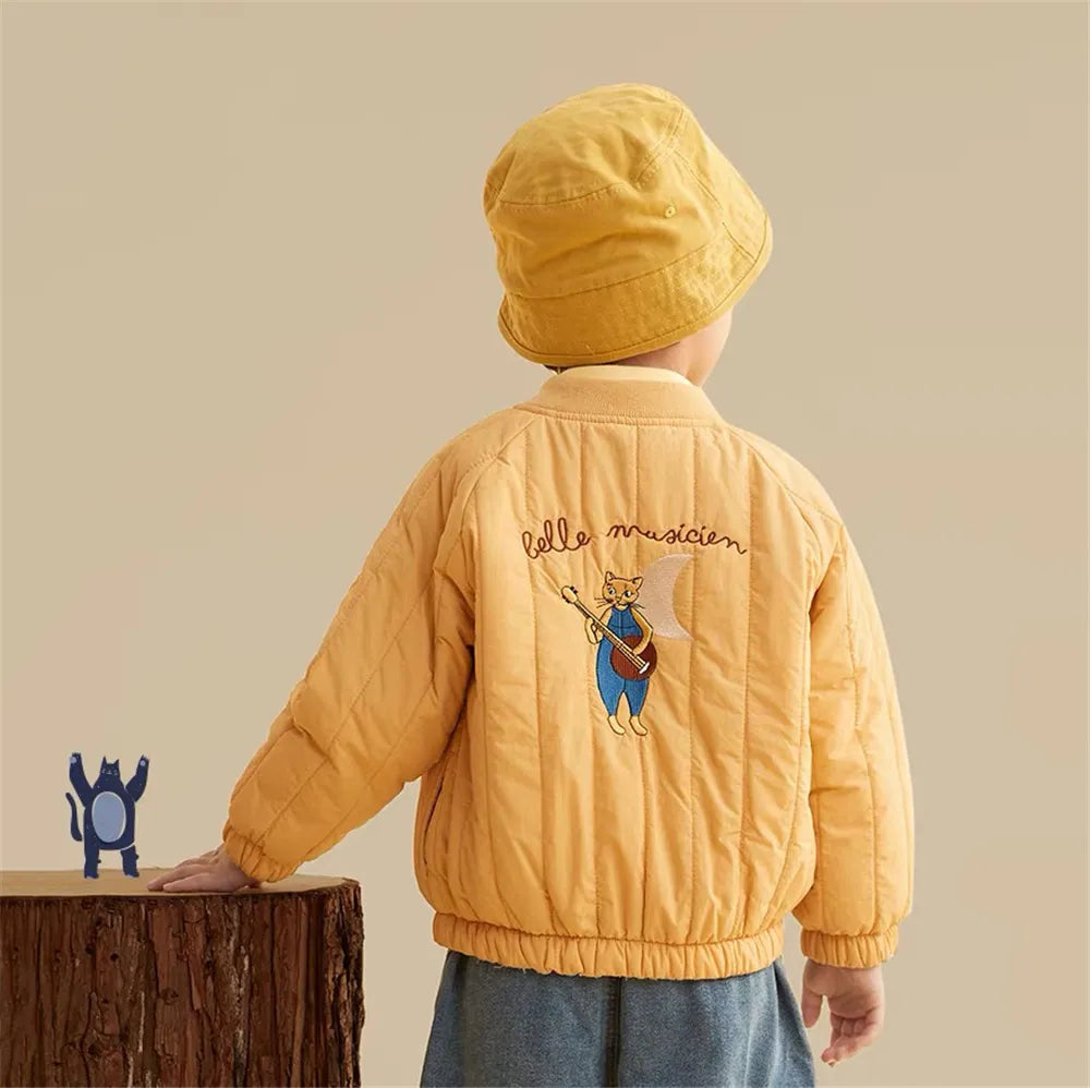 Mini Mode - Vinterjacka i bomull med broderier