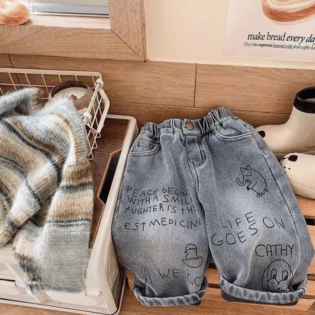 Mini Mode - Jeans med raka ben - Avslappnade Jeans