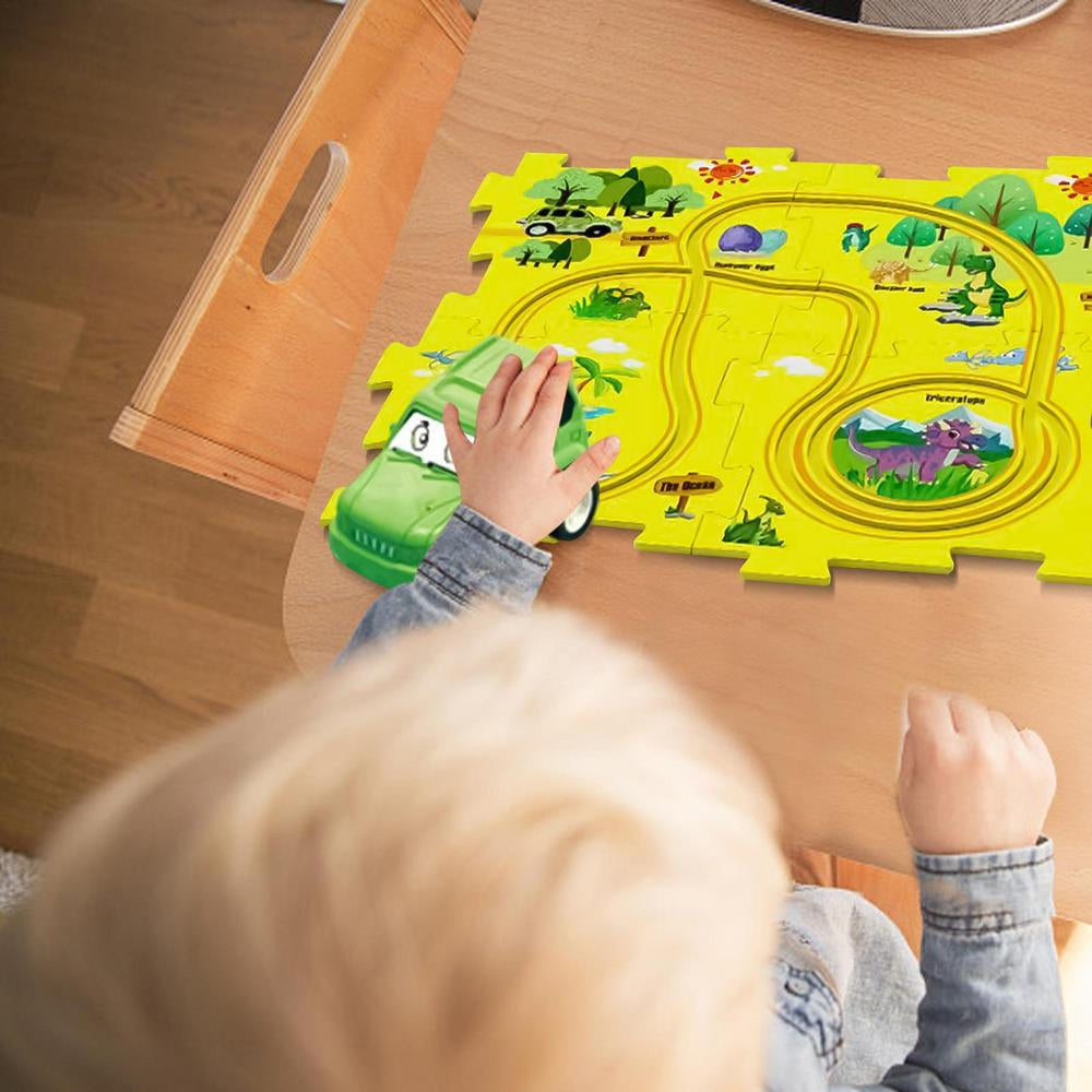 Bil Track - Bygg, lek och upptäck - Set med leksaksbilar
