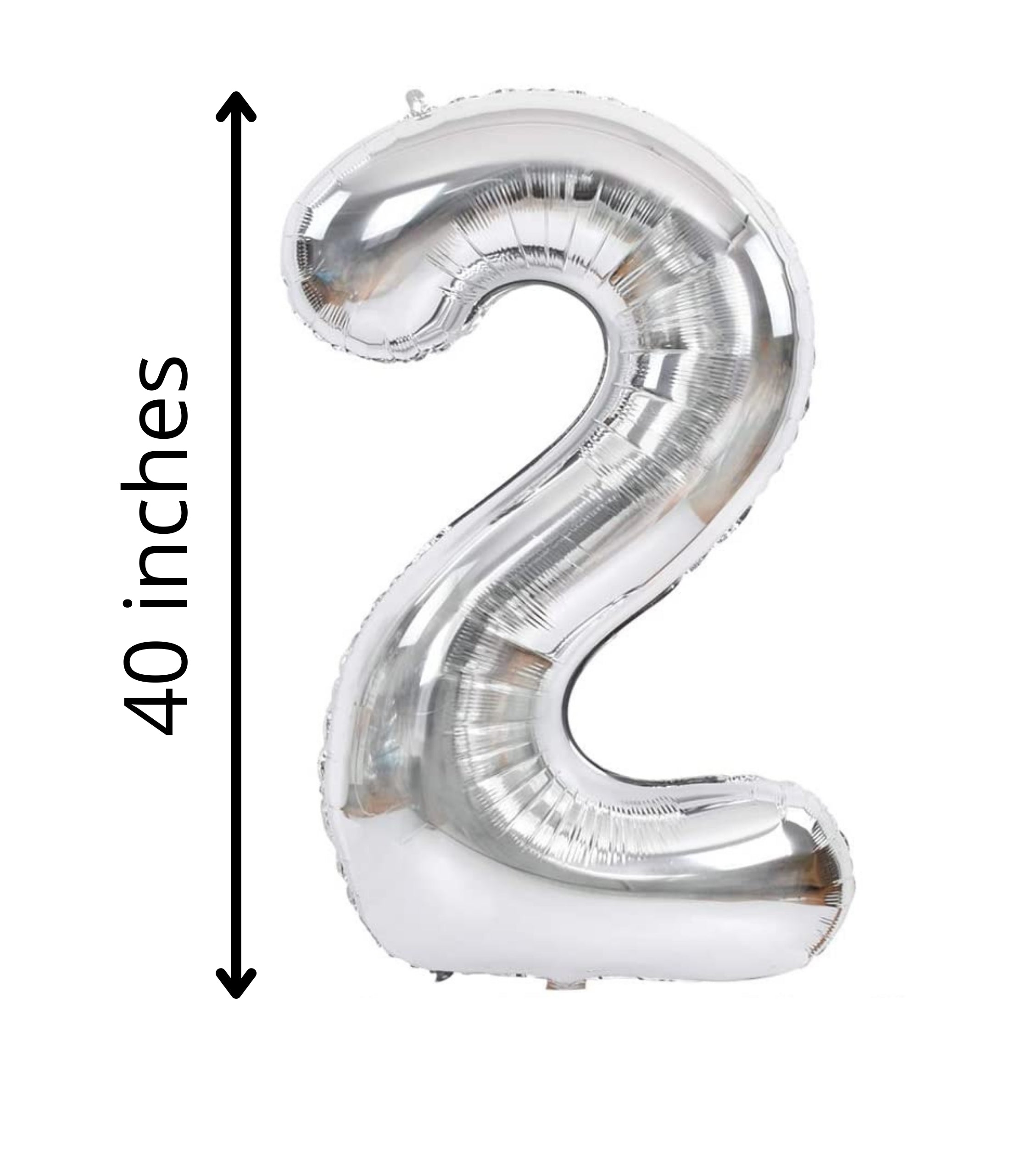 100 cm silverfärgade sifferballonger (0–9) för födelsedagar, fester och jubileer. Stora uppblåsbara folieballonger. 🎈