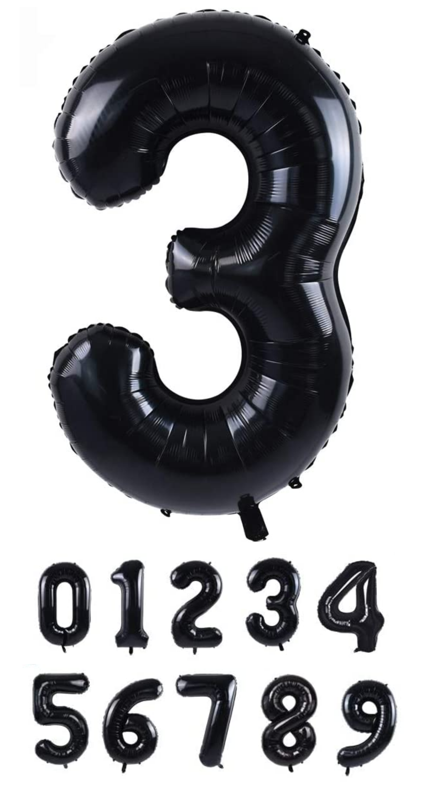 100 cm silverfärgade sifferballonger (0–9) för födelsedagar, fester och jubileer. Stora uppblåsbara folieballonger. 🎈