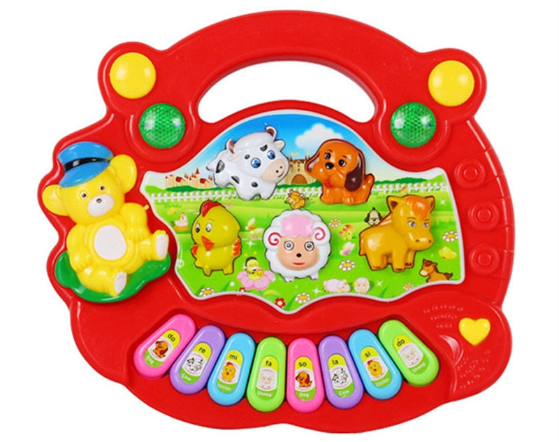 Kids Musical Piano - Musikskoj med djur- Leksakspiano