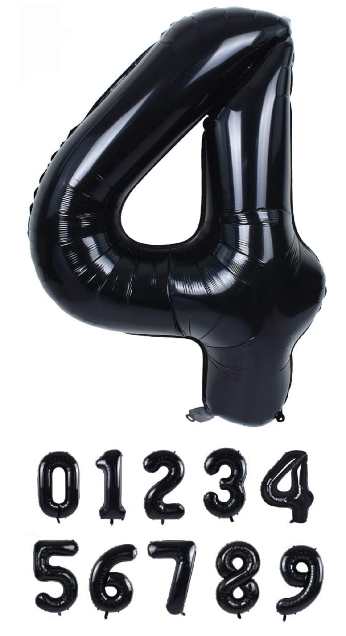 100 cm silverfärgade sifferballonger (0–9) för födelsedagar, fester och jubileer. Stora uppblåsbara folieballonger. 🎈