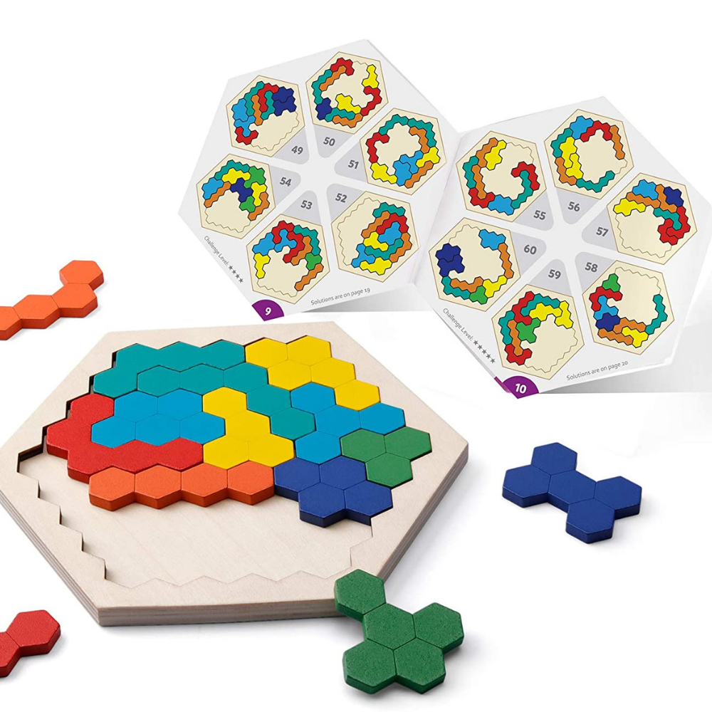 Hexagon Pussel - Geometriskt pussel | Oändliga lösningar