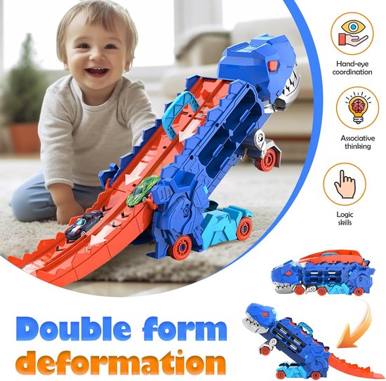 DinoRacer™ Garage – Dinosaurie Biltransport med Launcher &  Bilar