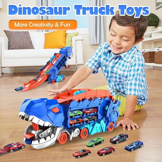 DinoRacer™ Garage – Dinosaurie Biltransport med Launcher &  Bilar