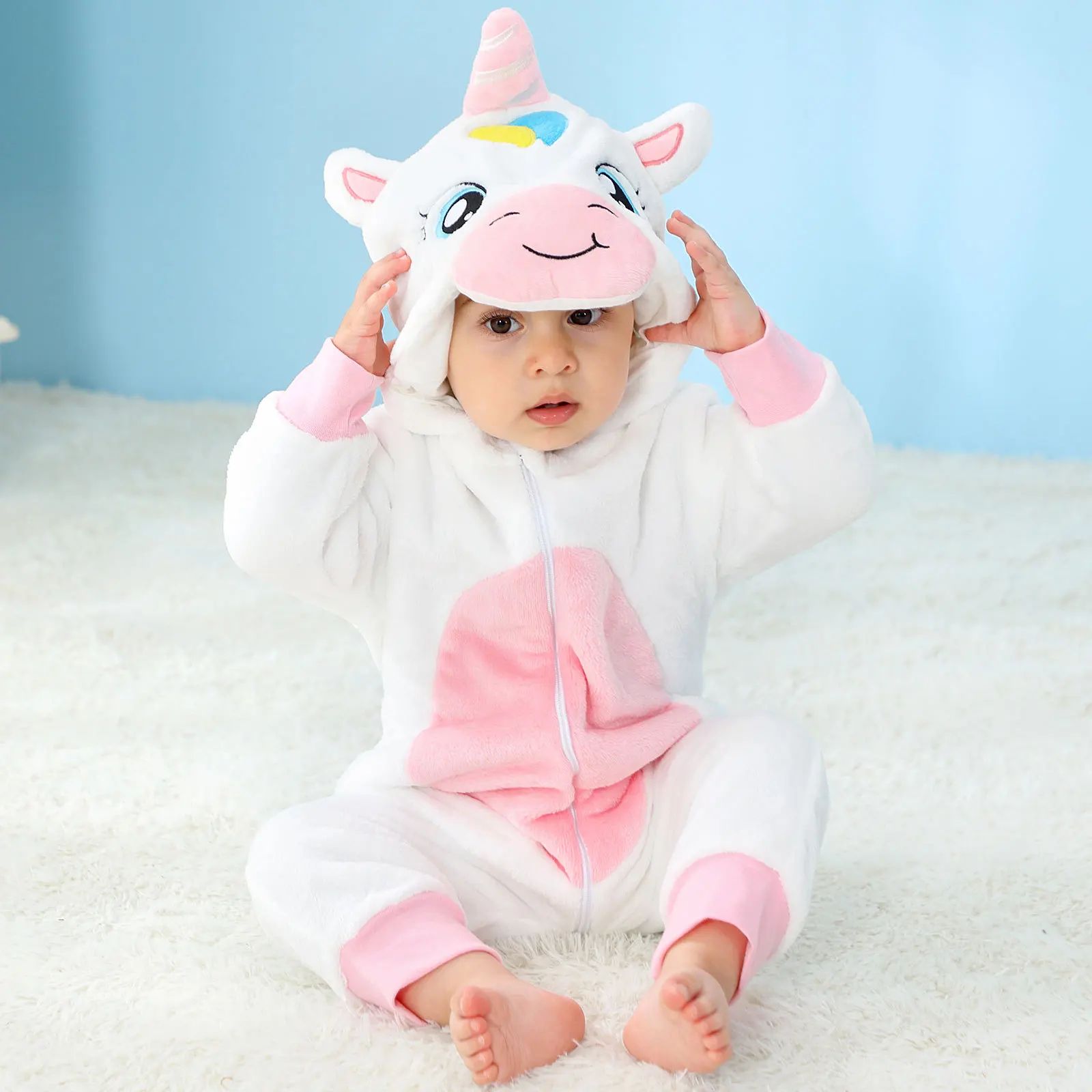 Mini Fashion™ – Djurens drömland – Onesie med djurmotiv för barn