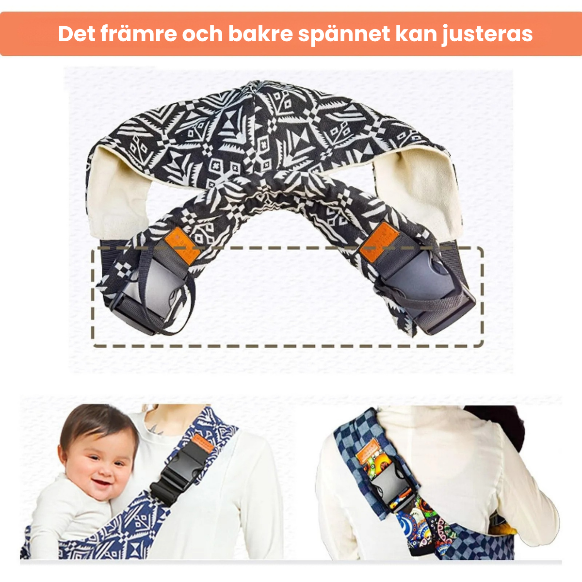 Baby Carry Sling - Justerbar bärsele - Höftbärsele