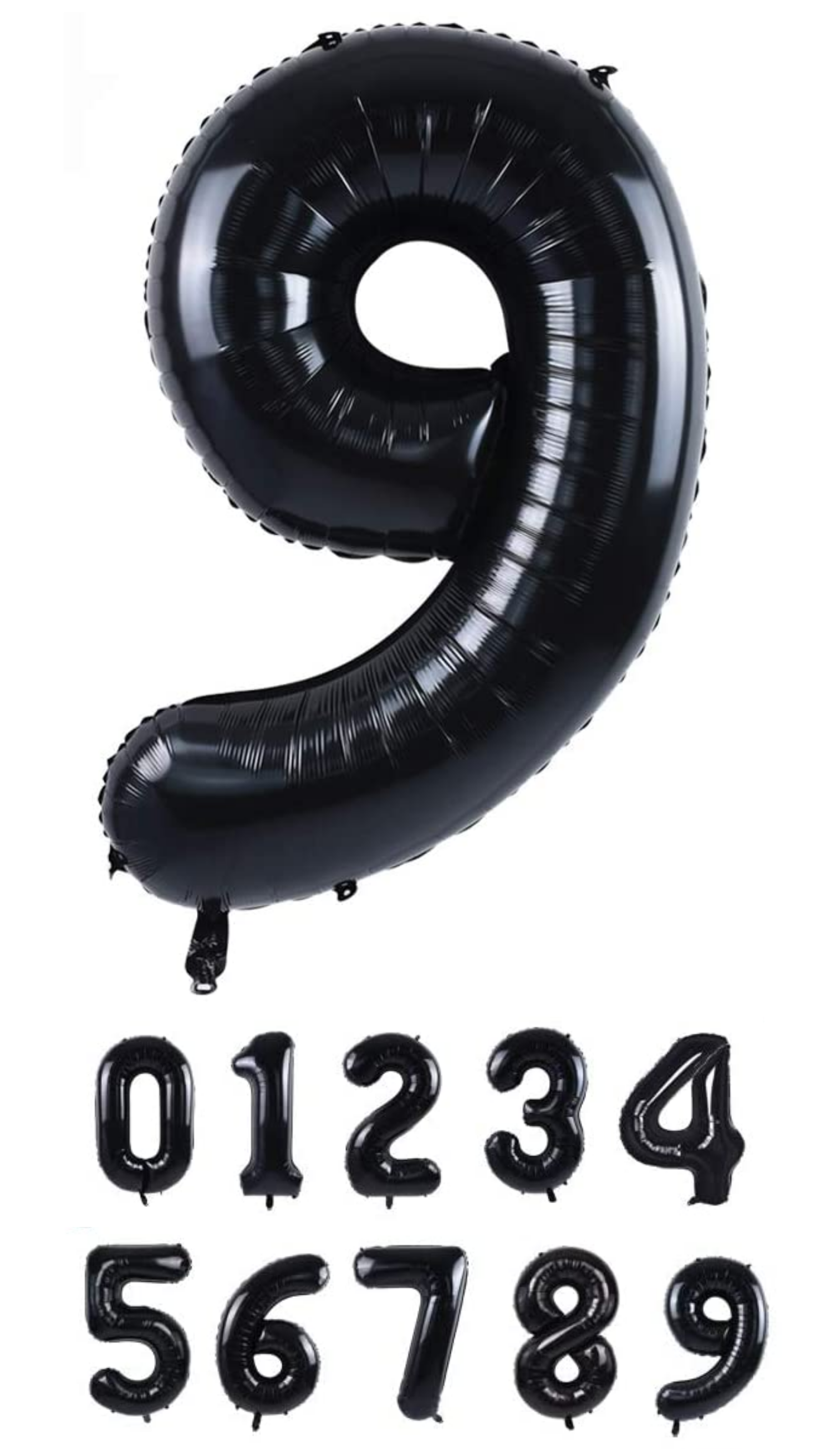 100 cm silverfärgade sifferballonger (0–9) för födelsedagar, fester och jubileer. Stora uppblåsbara folieballonger. 🎈