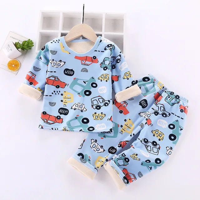Mini Mode - Cartoon Fleece-pyjamas för barn
