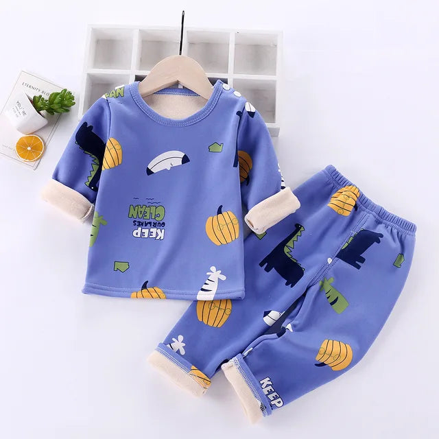 Mini Mode - Cartoon Fleece-pyjamas för barn