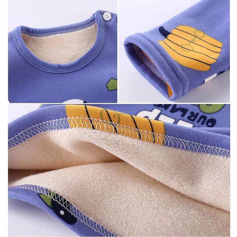 Mini Mode - Cartoon Fleece-pyjamas för barn