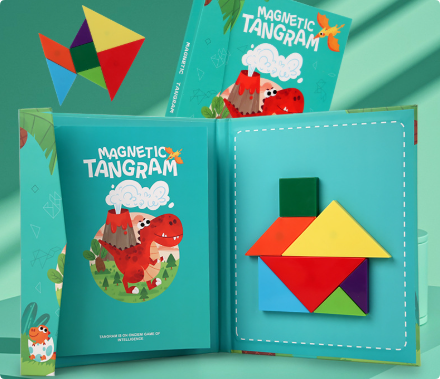Tangram-pussel i trä – uppmuntrar logiskt tänkande