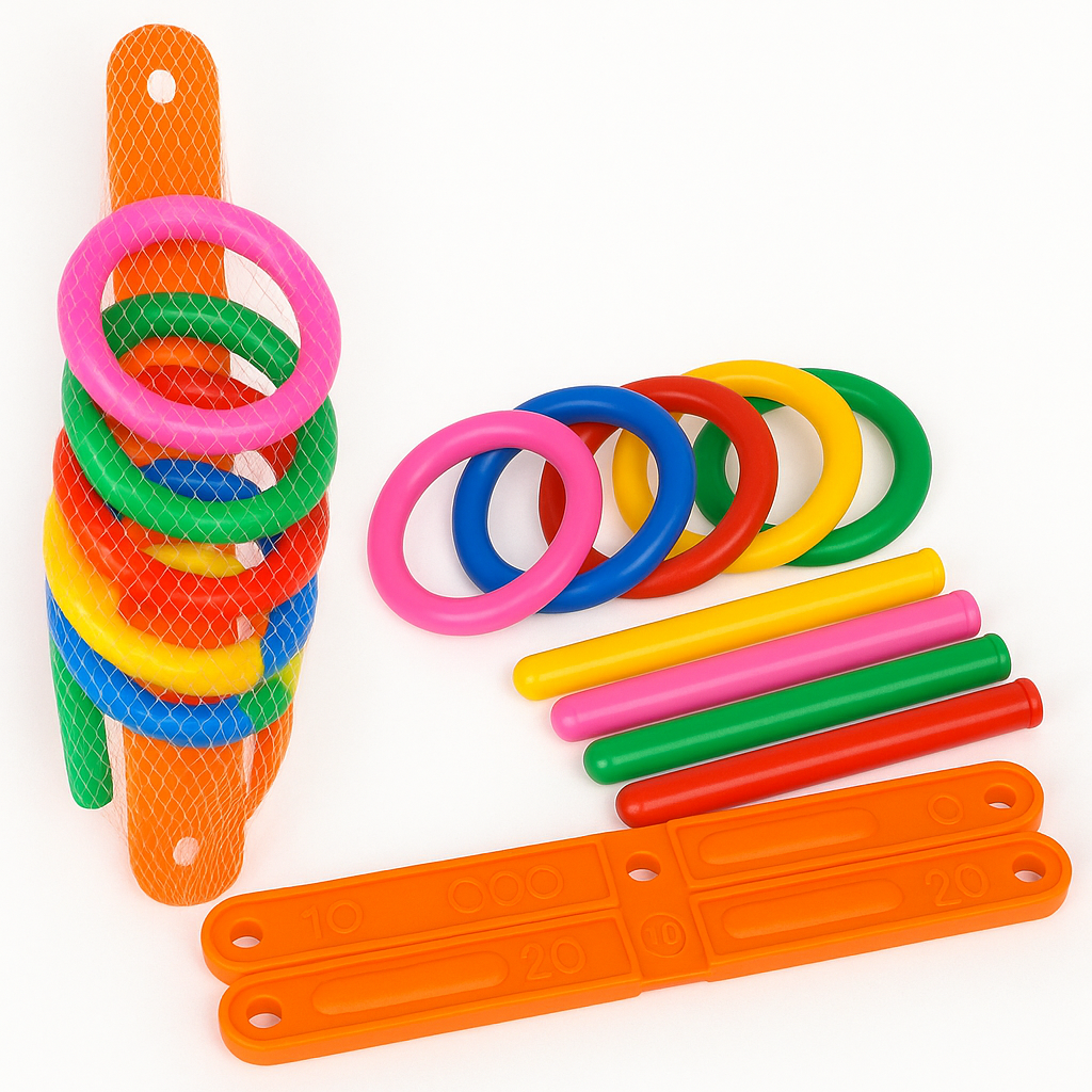 Hoop Ring Toss – Kasta och göra mål – Kastringar Lekredskap för utomhusbruk