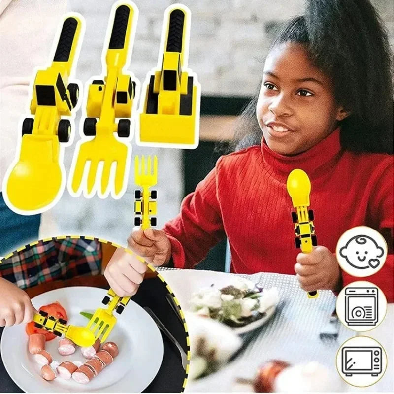 Construction Dinner Set - Aldrig mer bråk vid bordet - Kreativt bestickset