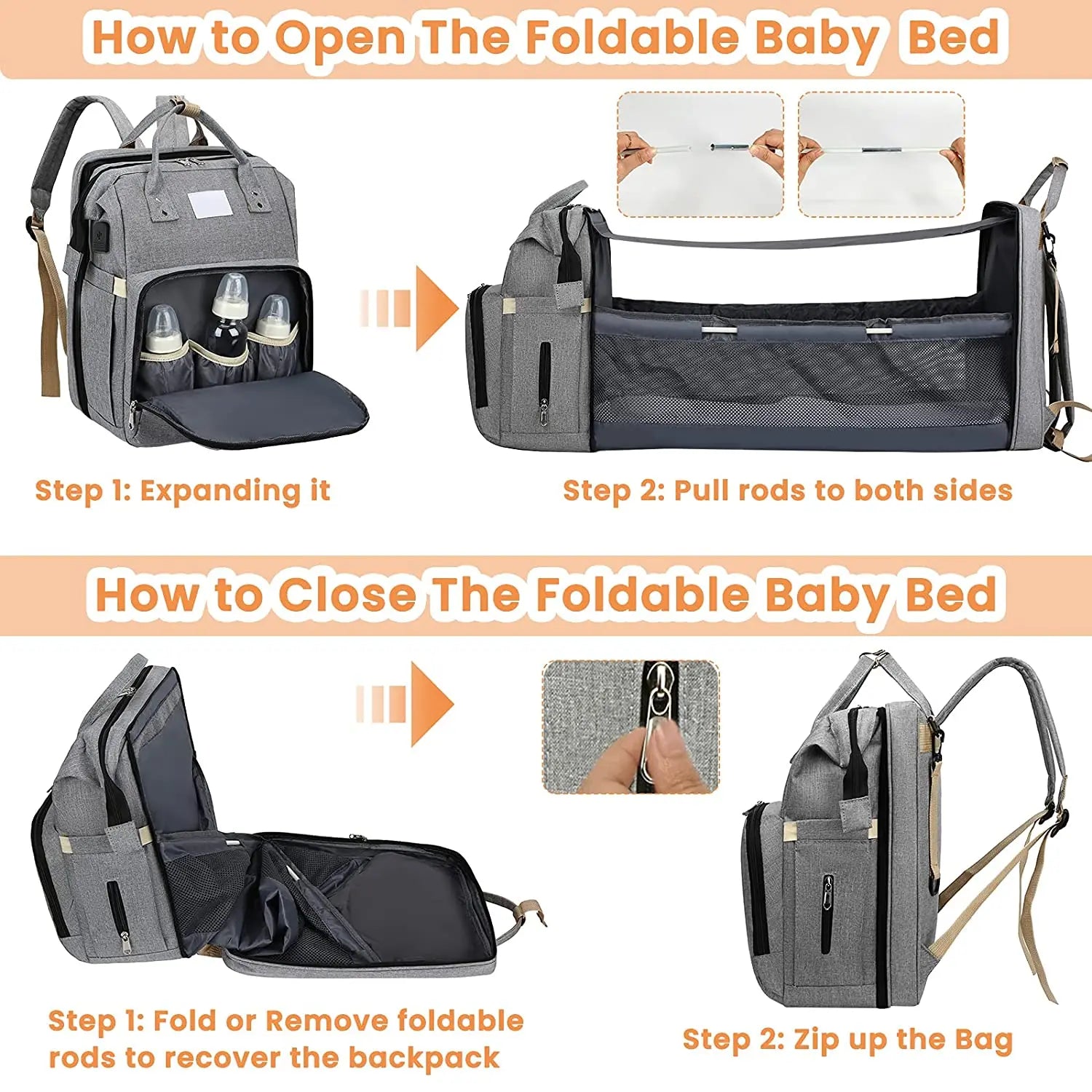 Travel Bag - Multifunktionell ryggsäck - Babyryggsäck