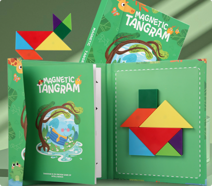 Tangram-pussel i trä – uppmuntrar logiskt tänkande
