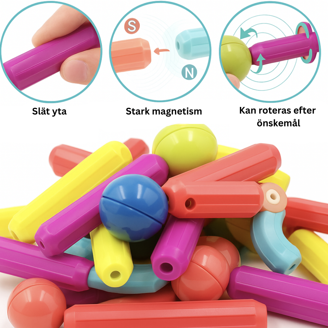 Magnetleksaker | Utveckla din kreativitet - Magnetiska pinnar