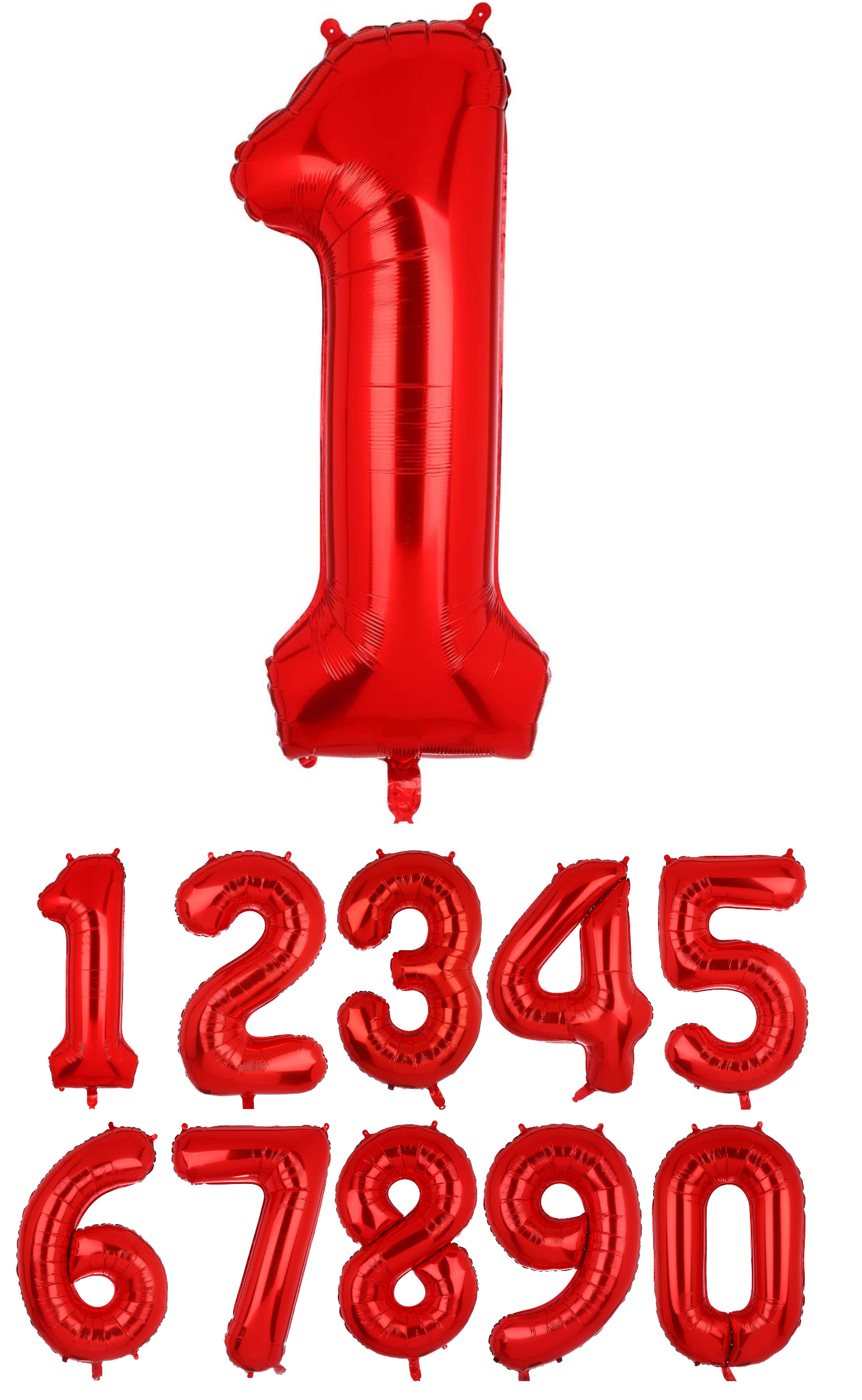 100 cm silverfärgade sifferballonger (0–9) för födelsedagar, fester och jubileer. Stora uppblåsbara folieballonger. 🎈