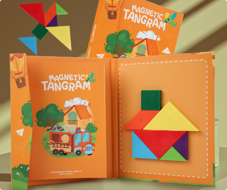 Tangram-pussel i trä – uppmuntrar logiskt tänkande