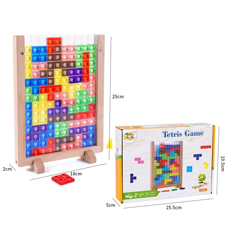 3D Tetris-pussel i trä