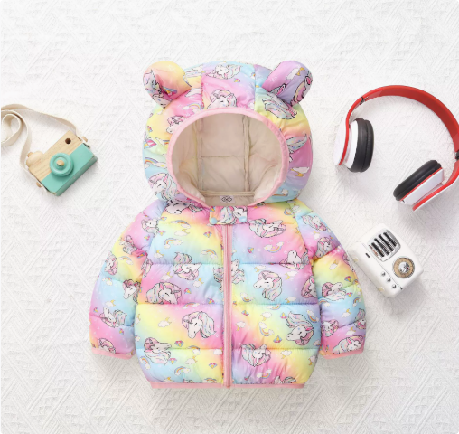 Mini Mode - Vinterjacka med huva i polyester