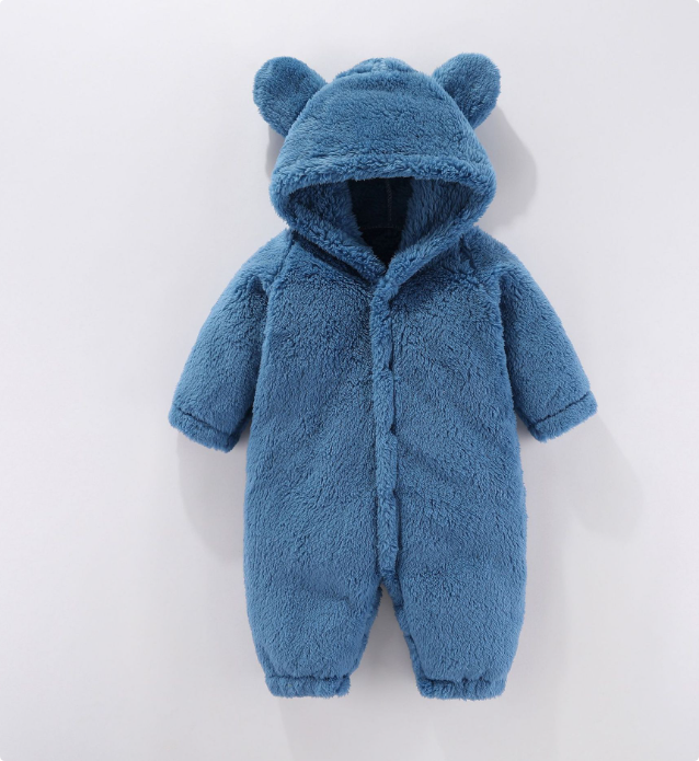 Mini Mode - Fleece Romper - med huva