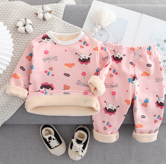 Mini Mode - Cartoon Fleece-pyjamas för barn