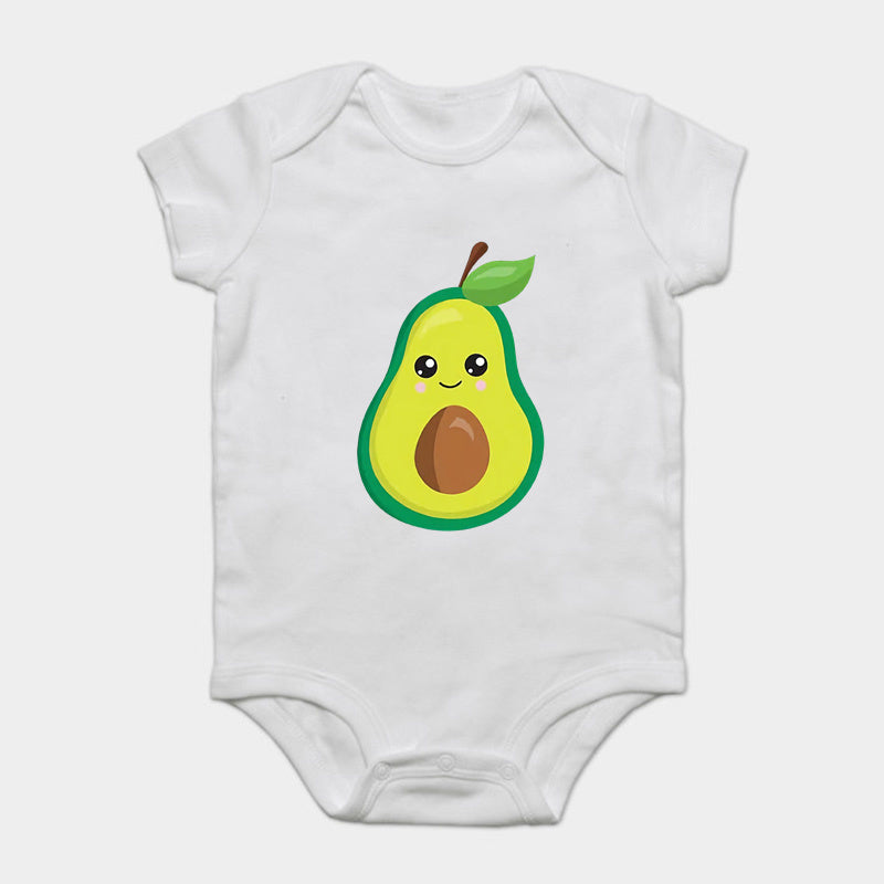 Mini Mode - Matcha med familjen - Avocado T-shirt Vit
