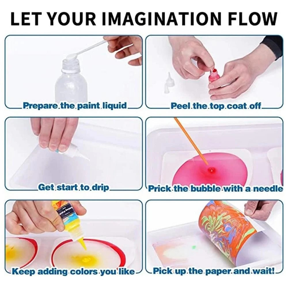 Water Marbling Paint Set™ - Färgglada vattenbaserade konstverk - Färgset
