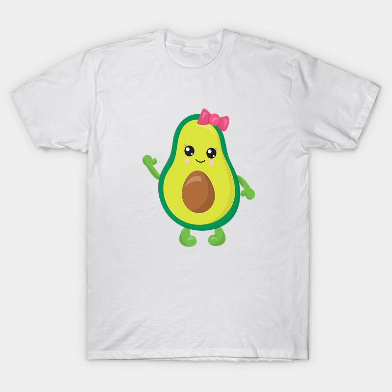 Mini Mode - Matcha med familjen - Avocado T-shirt Vit