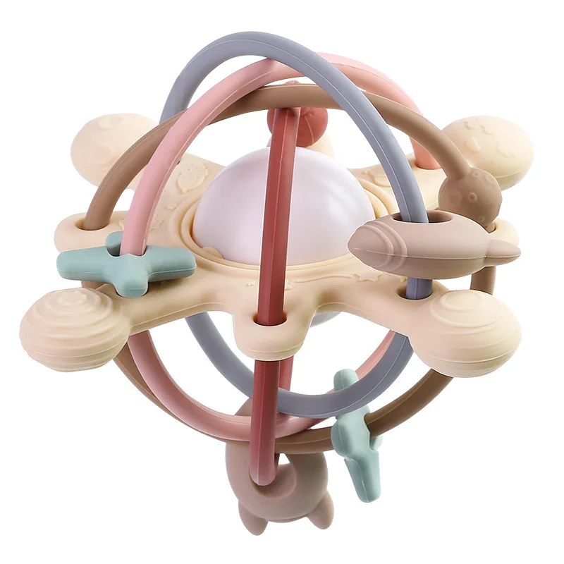 Sensory Rattle Boll – Soft Grab rolig – Tandleksaker i silikon för barn
