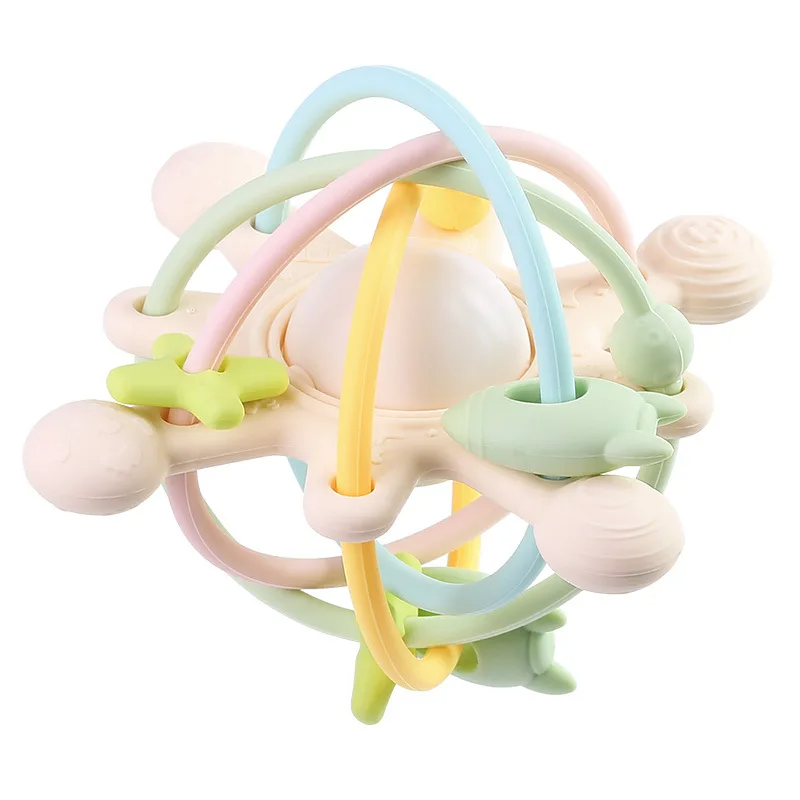 Sensory Rattle Boll – Soft Grab rolig – Tandleksaker i silikon för barn