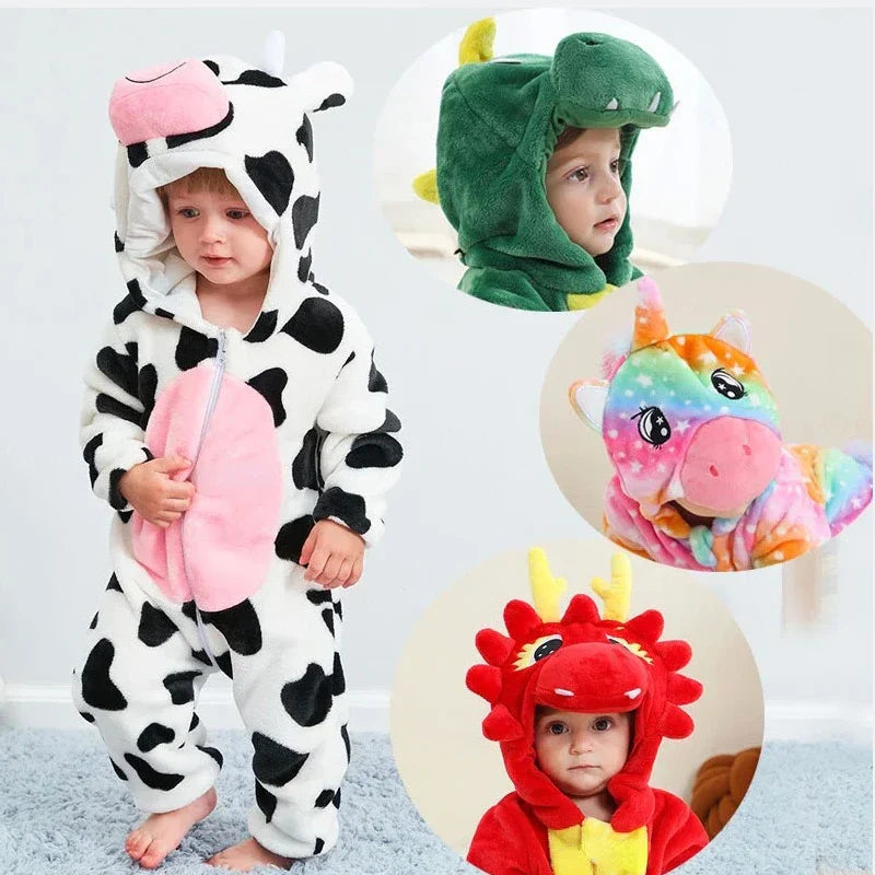 Mini Fashion™ – Djurens drömland – Onesie med djurmotiv för barn