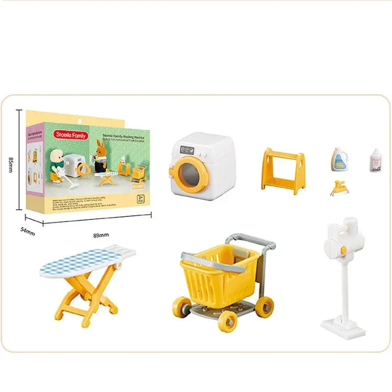 Mini Washing Machine Set - Roligt och lärorikt - lekfullt minitvättställ