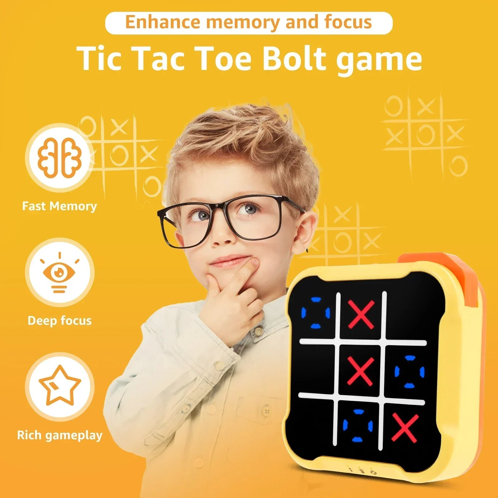 Tic Tac Toe Spel - Stärker minnet och problemlösningsförmågan - Elektronisk Boter-Kaas & Ägg