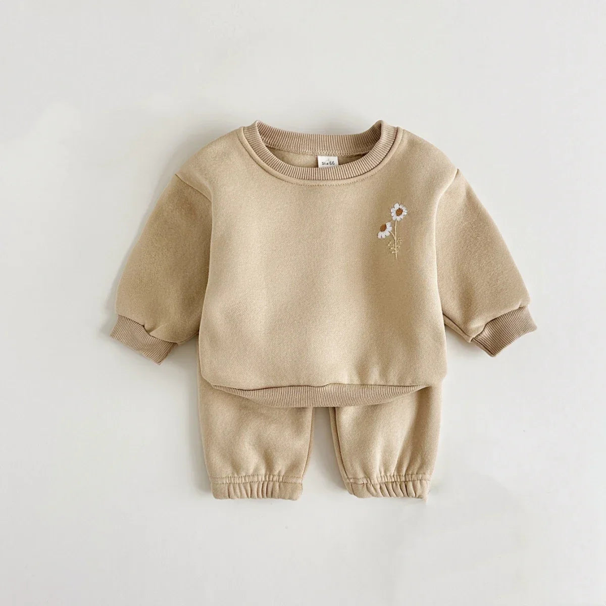 Mini Mode - Varm & Bekväm - Träningdräkt med blommigt broderi