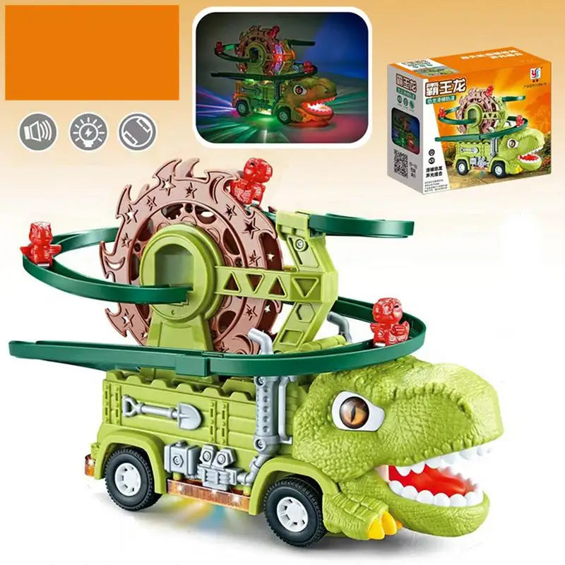 Dino Slide Lastbil - Klättra och tävla med dinosaurier! - Dinosaurielastbil
