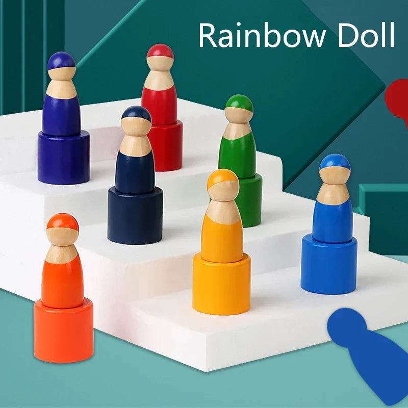 Rainbow Pussel – Färgstarka & kreativa sorteringsleksaker i trä