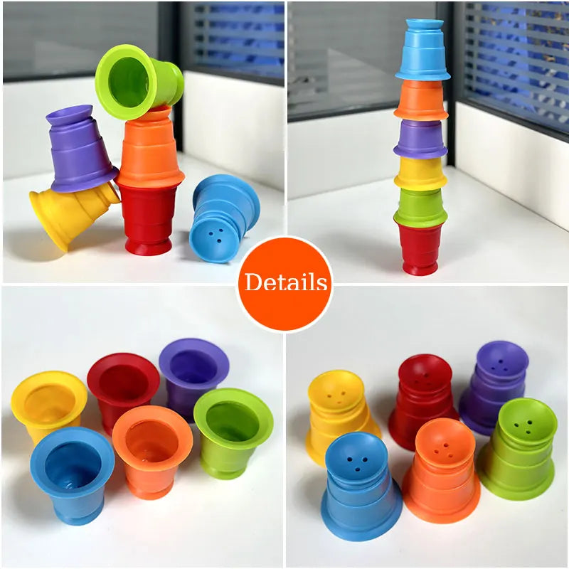Rainbow Stacker Cups - Regnbågsfärgat skoj - Lek med stapelbägare