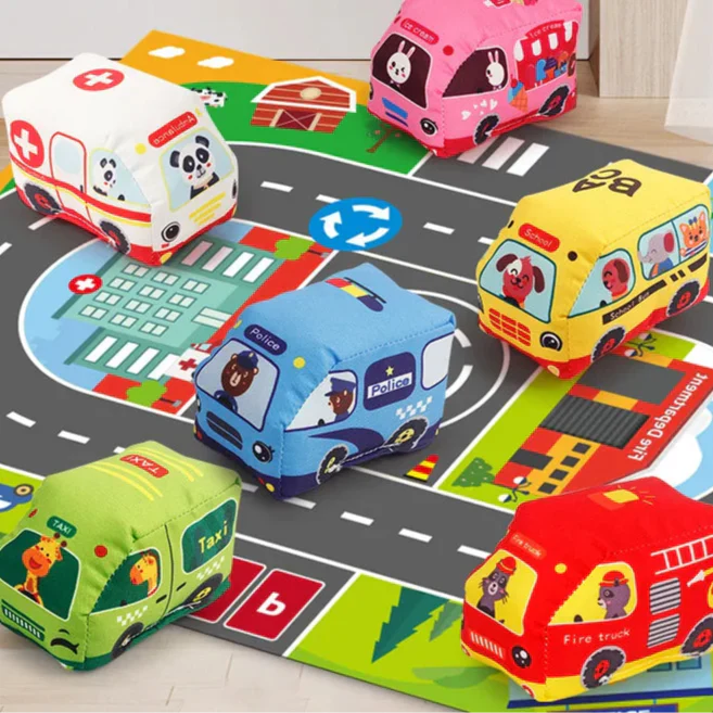 Bil Playmat - Tecknade äventyr - Bil Lekmatta