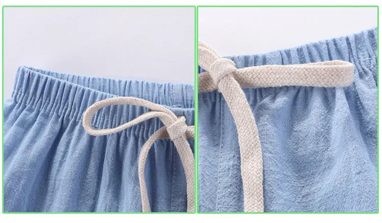 Mini Mode - Snabbtorkande material - Shorts av bomull och linne