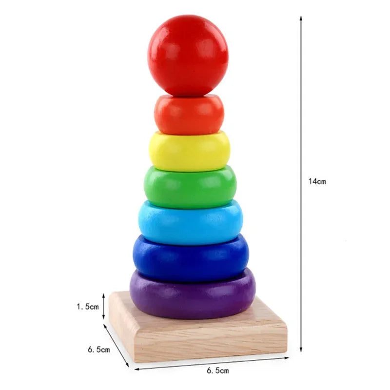 Rainbow Stacker – Färgglad tornlek – Trästapeltorn