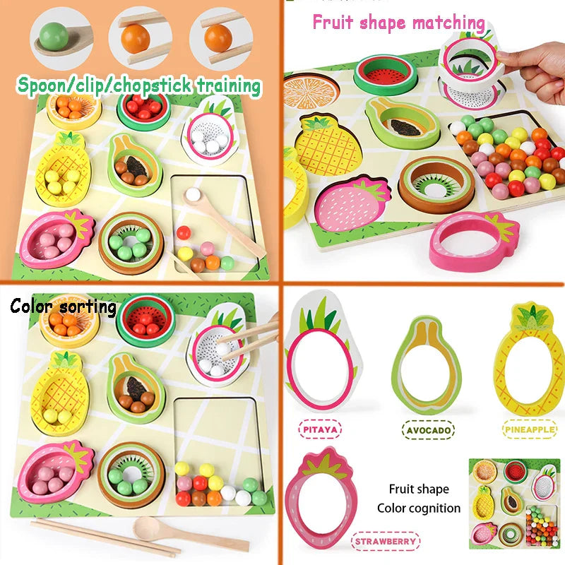 Toddler Clips - Frukt- och formmatchning - Sorteringsspel