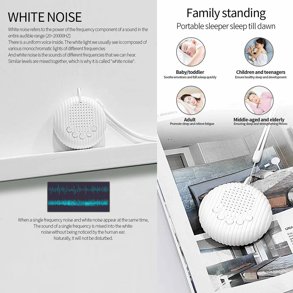 SleepEase – Vila & restid - ljudmaskin med vitt brus för spädbarn