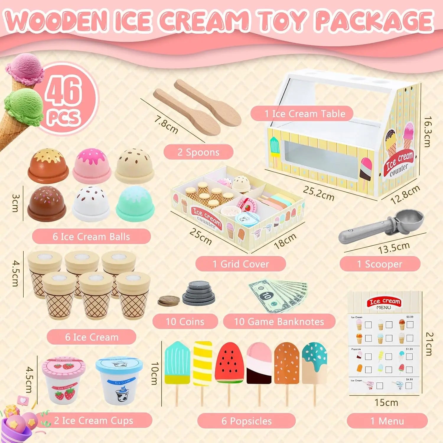 Ice Cream Playset - Kreativ och pedagogisk - lekset för glass
