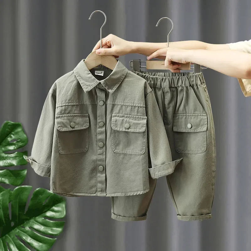 Mini Mode - Mjukt och bekvämt - 2-delat höstset i denim