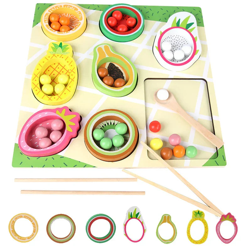 Toddler Clips - Frukt- och formmatchning - Sorteringsspel