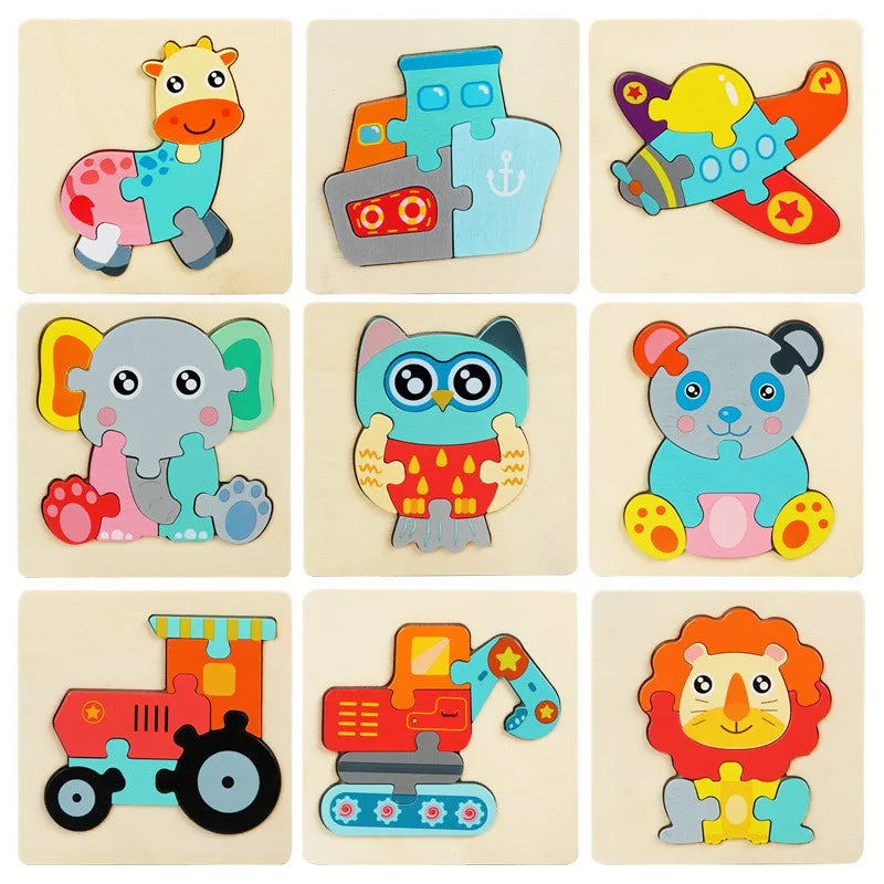 3D Wooden Puzzle™ - Lekfullt djuräventyr - Jigsaw pussel