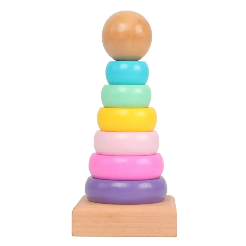Rainbow Stacker – Färgglad tornlek – Trästapeltorn